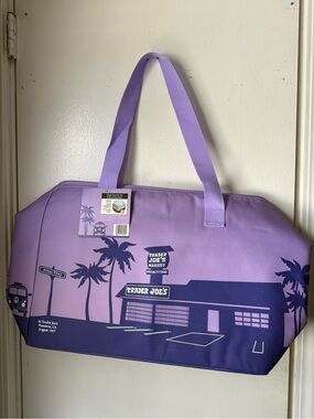 Lavender Insulated Tote with Navy Graphic